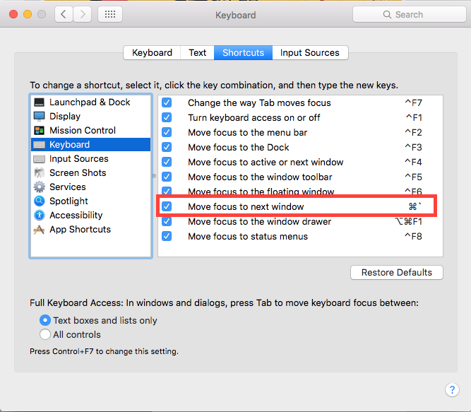 List of keyboard shortcuts for chrome on a mac mac